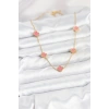 Mey İthalat® 316L Çelik Zincir Gold Renk Pembe Baby Boy Yonca Kadın Kolye