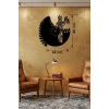 Mey İthalat® Adalet Tanrıçası Themis Tasarım Ahşap Duvar Saati - 40x40 cm Avukat Hediyesi