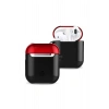 Mey İthalat®  Airpods 2 (2.nesil) 3in1 Kılıf - Siyah-Kırmızı