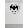 Mey İthalat® Batman Yarasa Logolu Ahşap Duvar Saati - 40x40 cm Dekoratif DC Temalı