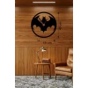Mey İthalat® Batman Yarasa Logolu Ahşap Duvar Saati - 40x40 cm Dekoratif DC Temalı