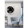 Mey İthalat® Berber Kuaför Tasarım Ahşap Duvar Saati - 40x40 cm Berber Dekorasyonu
