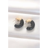 Mey İthalat® CCB Siyah Gold Çift Renk Küpe