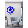 Mey İthalat® Chelsea FC Logolu Ahşap Duvar Saati - 40x40 cm Taraftar Hediyesi