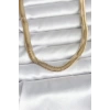Mey İthalat® CM 14K Gold Renk Kalın Yassı Yılan Zincir Model 45 cm Kadın Kolye