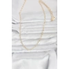 Mey İthalat® CM 14K Gold Renk Kalp Zincirli 60 cm Kadın Kolye