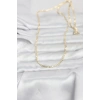 Mey İthalat® CM 14K Gold Renk Lazerli Yassı Model Zincirli 60 cm Kadın Kolye
