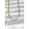 Mey İthalat® CM 14K Gold Renk Yassı Ezme Zincir Model 60 cm Kadın Kolye