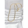 Mey İthalat® CM 14K Gold Renk Yassı Ezme Zincir Model 60 cm Kadın Kolye