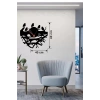 Mey İthalat® Dallarda Kuşlar Tasarım Ahşap Duvar Saati - 40x40 cm Dekoratif Saat