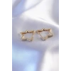 Mey İthalat® Gold Renk Zirkon Taşlı Yıldız Model Kadın Küpe