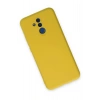 Mey İthalat®  Huawei Mate 20 Lite Kılıf Nano içi Kadife Silikon - Sarı