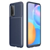 Mey İthalat®  Huawei P Smart 2021 Kılıf Auto Focus Karbon Kapak - Lacivert