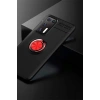 Mey İthalat® Huawei P40 Kılıf Range Yüzüklü Silikon - Siyah-Kırmızı