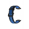 Mey İthalat® Huawei Watch Fit 2 Spor Delikli Kordon - Siyah-Mavi