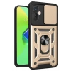 Mey İthalat®  İnfinix Hot 30 4G Kılıf Pars Lens Yüzüklü Silikon - Gold