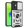 Mey İthalat®  İnfinix Hot 30 4G Kılıf Pars Lens Yüzüklü Silikon - Gümüş
