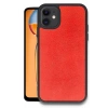 Mey İthalat®  iPhone 11 Kılıf Aras Deri Kapak - Kırmızı