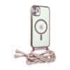 Mey İthalat®  iPhone 11 Kılıf Divo Lazer Askılı Magsafe Kapak - Pembe
