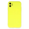 Mey İthalat®   iPhone 11 Kılıf Nano içi Kadife Silikon - Sarı