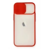 Mey İthalat® iPhone 11 Kılıf Palm Buzlu Kamera Sürgülü Silikon - Kırmızı