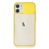 Mey İthalat® iPhone 11 Kılıf Palm Buzlu Kamera Sürgülü Silikon - Sarı