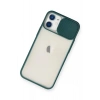 Mey İthalat®  iPhone 11 Kılıf Palm Buzlu Kamera Sürgülü Silikon - Yeşil