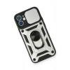 Mey İthalat®  iPhone 11 Kılıf Pars Lens Yüzüklü Silikon - Gümüş