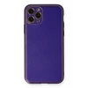 Mey İthalat®  iPhone 11 Pro Kılıf Coco Deri Silikon Kapak - Mor