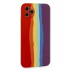 Mey İthalat® iPhone 11 Pro Kılıf Ebruli Lansman Silikon - Kırmızı-Mor
