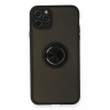 Mey İthalat®  iPhone 11 Pro Kılıf Montreal Yüzüklü Silikon Kapak - Siyah