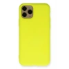 Mey İthalat®  iPhone 11 Pro Kılıf Nano içi Kadife Silikon - Sarı