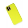 Mey İthalat®  iPhone 11 Pro Kılıf Nano içi Kadife Silikon - Sarı