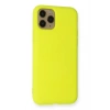 Mey İthalat®  iPhone 11 Pro Kılıf Nano içi Kadife Silikon - Sarı