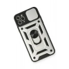 Mey İthalat®  iPhone 11 Pro Kılıf Pars Lens Yüzüklü Silikon - Gümüş