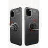 Mey İthalat® iPhone 11 Pro Kılıf Range Yüzüklü Silikon - Siyah-Mavi