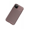 Mey İthalat®  iPhone 11 Pro Max Kılıf Auto Focus Karbon Kapak - Kahverengi