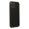 Mey İthalat®  iPhone 11 Pro Max Kılıf Coco Deri Silikon Kapak - Siyah