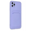 Mey İthalat®  iPhone 11 Pro Max Kılıf Kelvin Kartvizitli Silikon - Lila