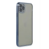Mey İthalat®  iPhone 11 Pro Max Kılıf  Lensli Silikon - Açık Mavi