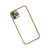 Mey İthalat®  iPhone 11 Pro Max Kılıf  Lensli Silikon - Gold
