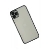 Mey İthalat®  iPhone 11 Pro Max Kılıf  Lensli Silikon - Siyah