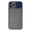 Mey İthalat® iPhone 11 Pro Max Kılıf Palm Buzlu Kamera Sürgülü Silikon - Lacivert