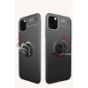 Mey İthalat® iPhone 11 Pro Max Kılıf Range Yüzüklü Silikon - Siyah-Mavi