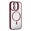 Mey İthalat®   iPhone 11 Remim Lensli Magsafe Standlı Kapak - Bordo