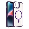 Mey İthalat®   iPhone 11 Remim Lensli Magsafe Standlı Kapak - Derin Mor