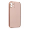 Mey İthalat®  iPhone 12 Kılıf Coco Deri Silikon Kapak - Pembe