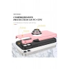 Mey İthalat®  iPhone 12 Kılıf Elit Yüzüklü Kapak - Pembe