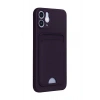 Mey İthalat®  iPhone 12 Kılıf Kelvin Kartvizitli Silikon - Derin Mor