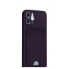 Mey İthalat®  iPhone 12 Kılıf Kelvin Kartvizitli Silikon - Derin Mor